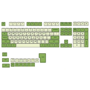 Колпачки для ключей из PBT, 125 клавиш, сублимация красителя Matcha Green XDA, Механическая клавиатура, колпачок для ключей для MX-переключателей