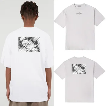 Летняя Мужская футболка 2024 Y-3 Yohji Yamamoto Lingboli с рисунком Аниме Y3, Футболки, Топы с короткими рукавами на Высокой улице Для мужчин и женщин