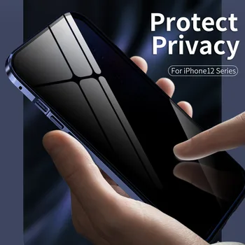 Магнитный защита от подглядывания privacy 360 для iPhone 15 14 12 13 11 Pro Max чехол защитное стекло Funda luxury coque чехол для телефона